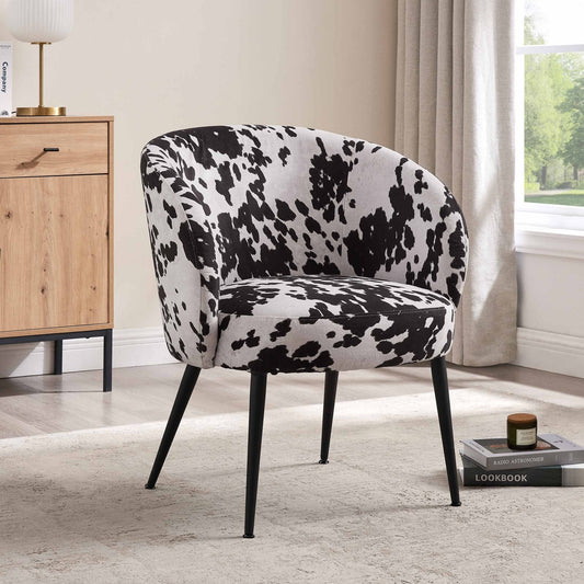 Indy Accent Chair - Cow Print - DUSK