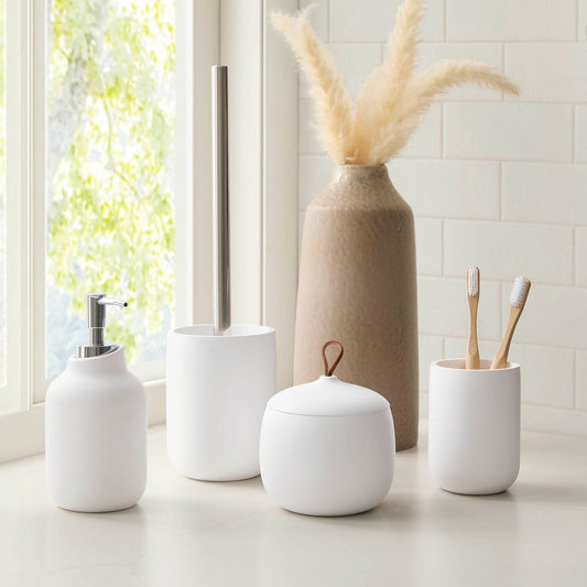 Ingrid Modern Toilet Resin Brush Holder - White - DUSK