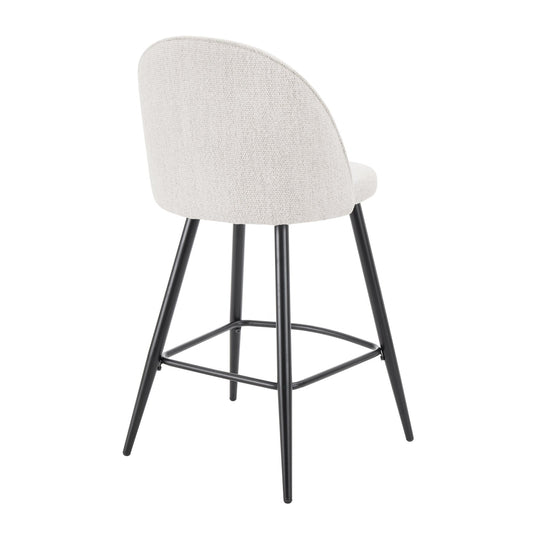 Iris Set Of 2 Barstools - Boucle Ivory - Black Legs - DUSK