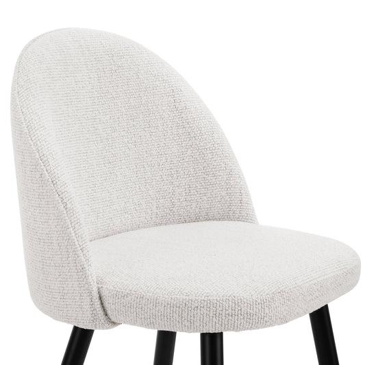 Iris Set Of 2 Barstools - Boucle Ivory - Black Legs - DUSK