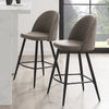 Iris Set Of 2 Barstools - Velvet Taupe - Black Legs - DUSK