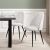 Iris Set Of 2 Dining Chairs - Boucle Ivory - Black Legs - DUSK