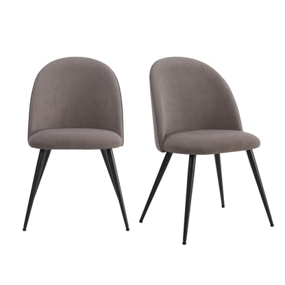 Iris Set of 2 Dining Chairs - Taupe - DUSK