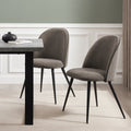 Iris Set Of 2 Dining Chairs - Velvet Taupe - Black Legs - DUSK