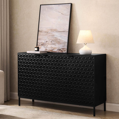 Isabella 3 Door Sideboard - Black - DUSK