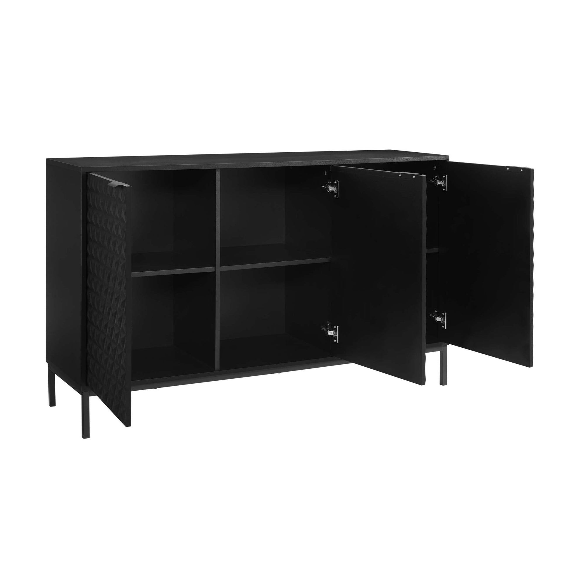 Isabella 3 Door Sideboard - Black - DUSK