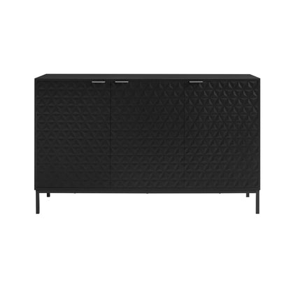 Isabella 3 Door Sideboard - Black - DUSK
