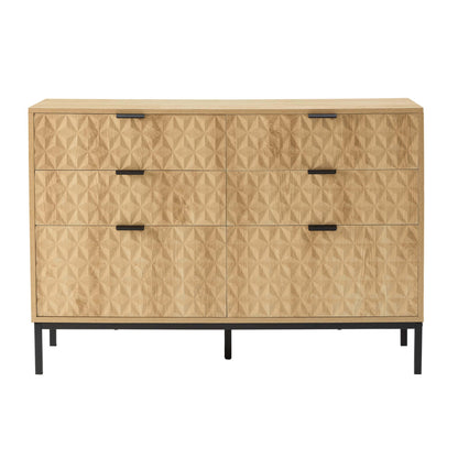 Isabella 6 Drawer Chest - Light Wood - DUSK