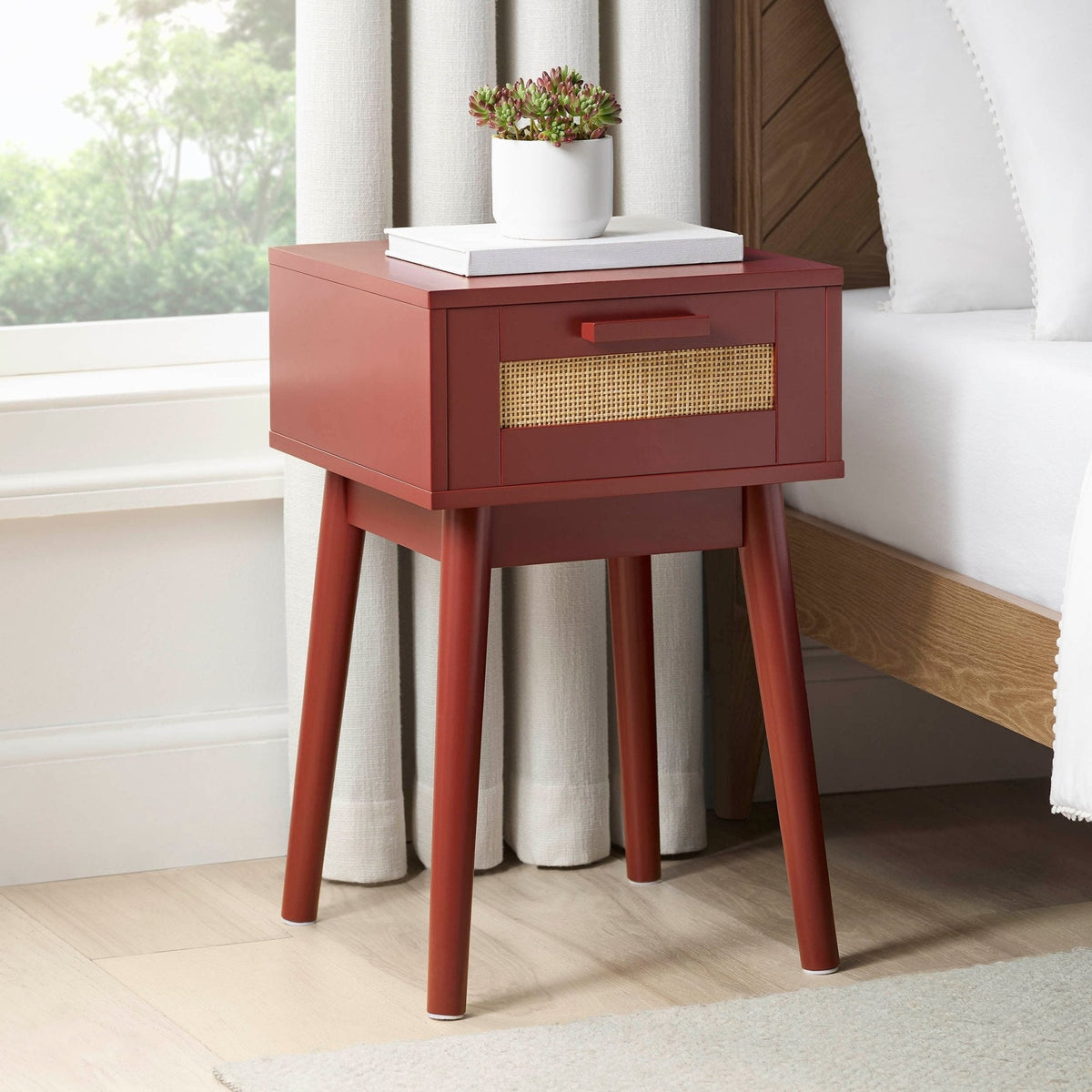 Isla 1 Drawer Nightstand - Burnt Red - DUSK