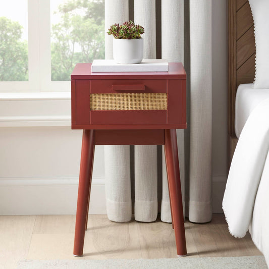 Isla 1 Drawer Nightstand - Burnt Red - DUSK