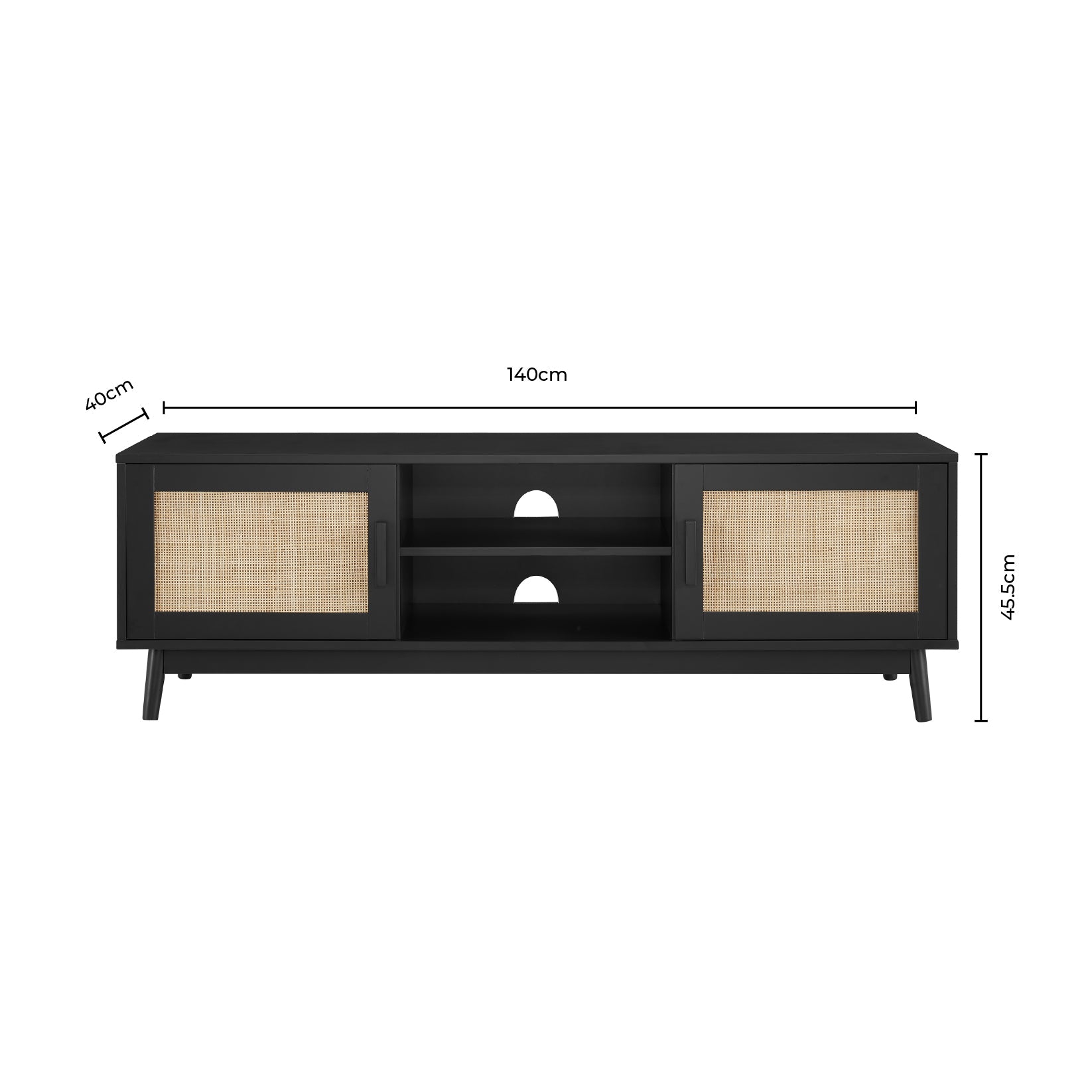 Isla 140cm TV Unit - Black - DUSK