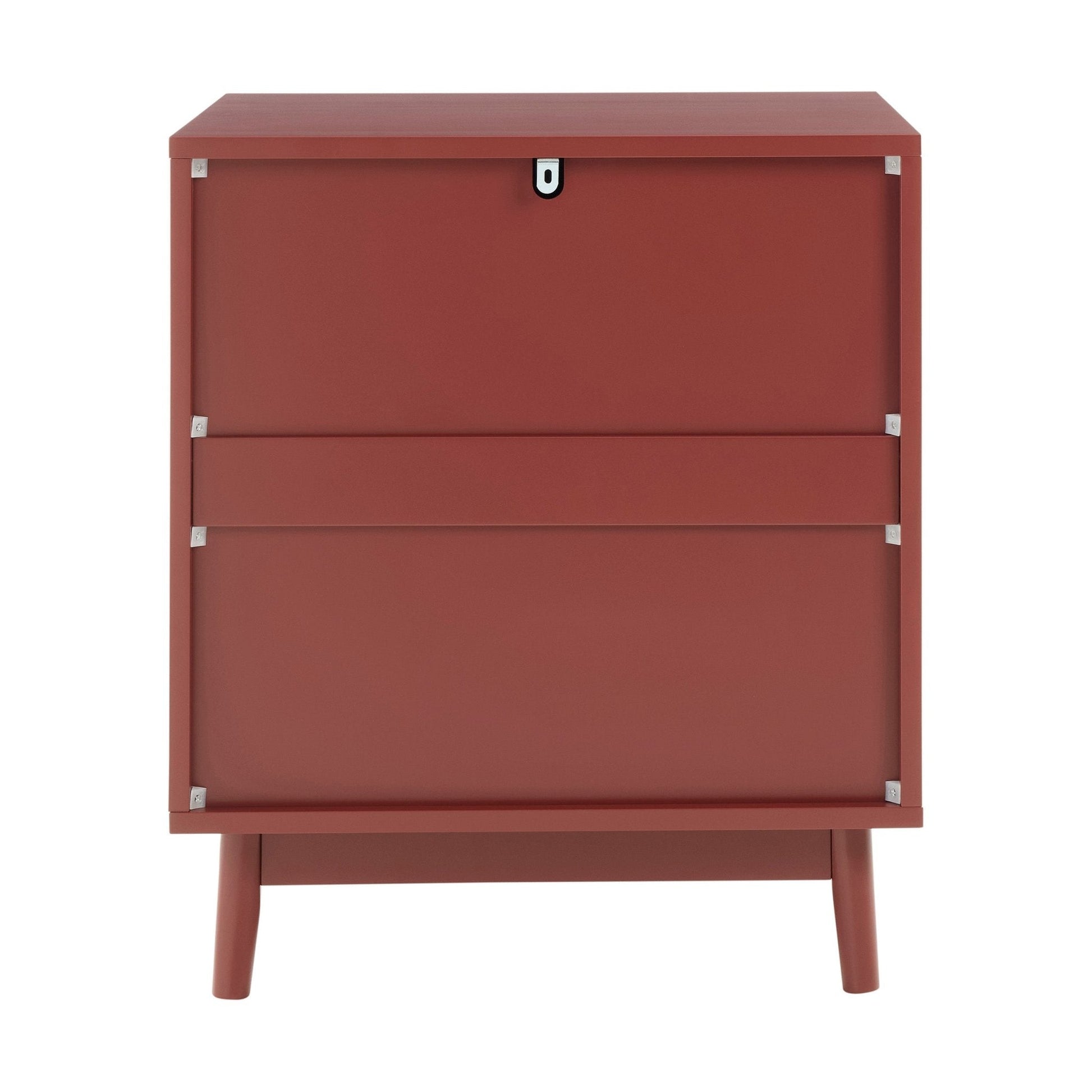 Isla 2 Drawer Bedside Table - Burnt Red - DUSK