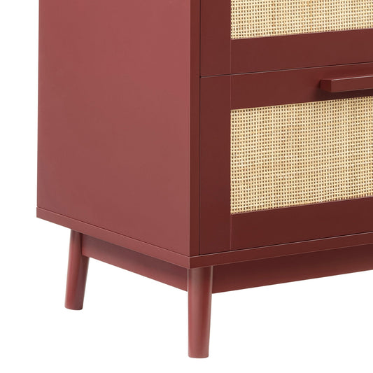 Isla 2 Drawer Bedside Table - Burnt Red - DUSK