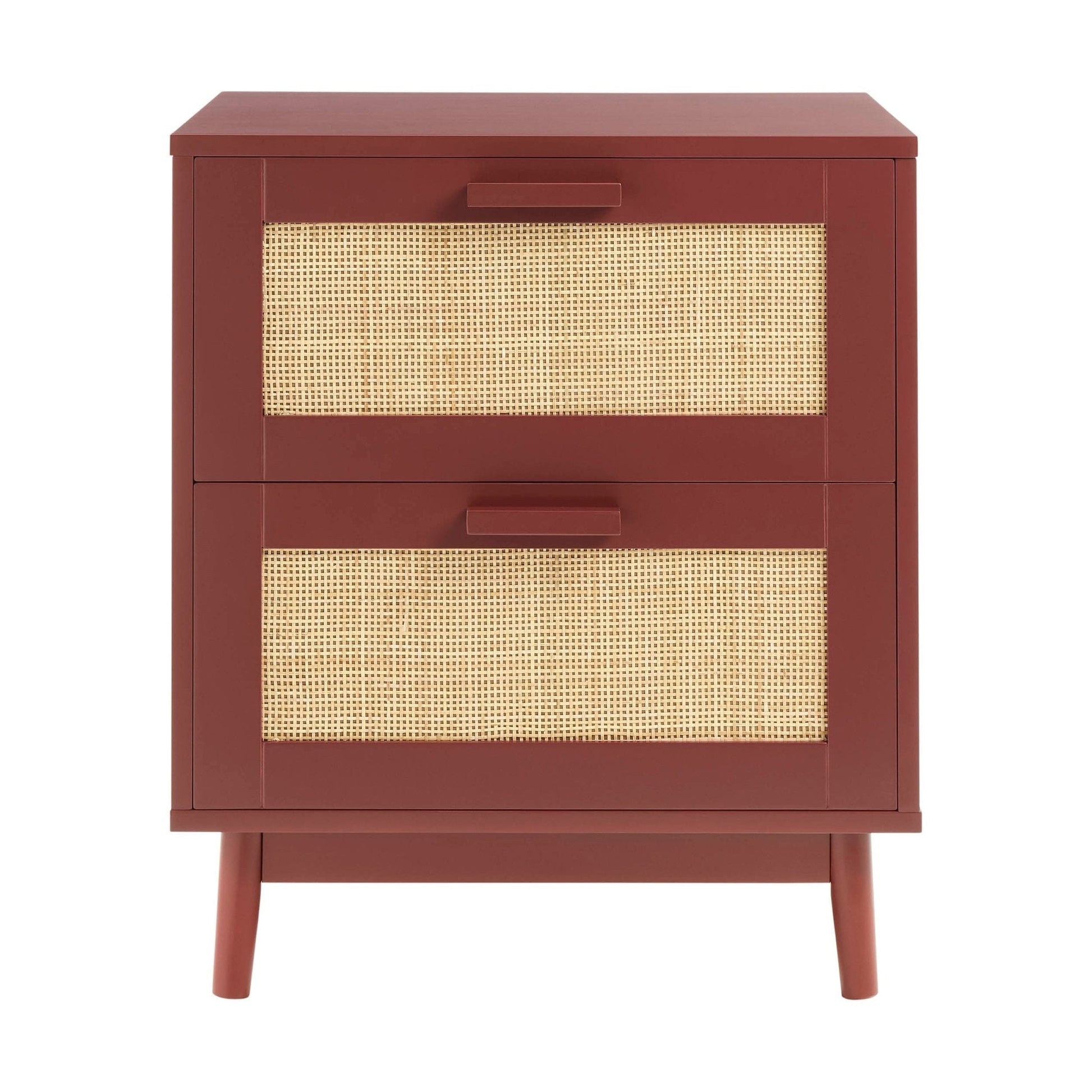 Isla 2 Drawer Bedside Table - Burnt Red - DUSK