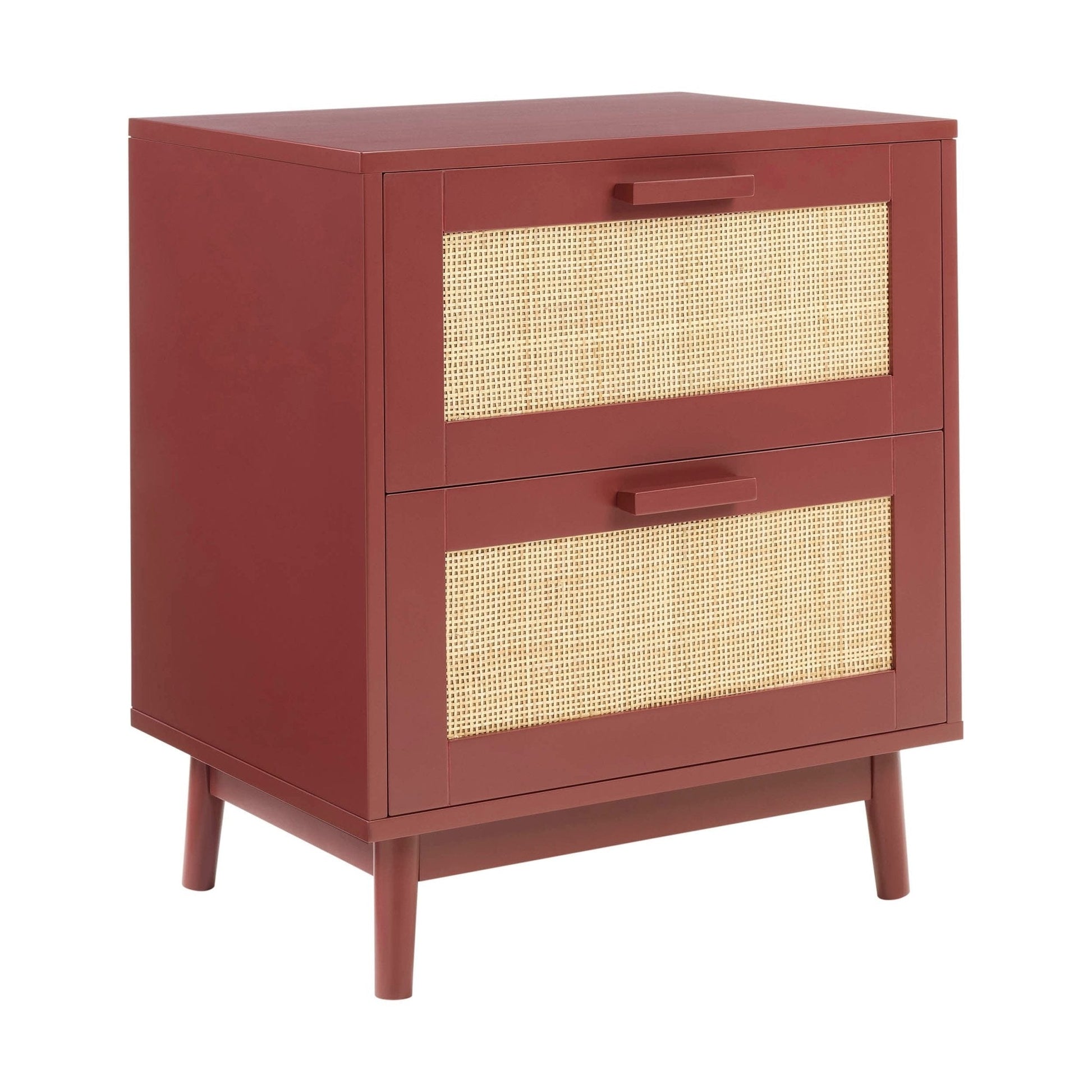 Isla 2 Drawer Bedside Table - Burnt Red - DUSK