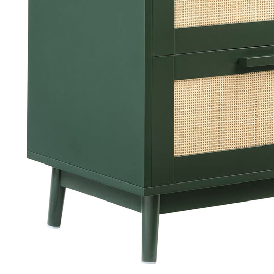 Isla 2 Drawer Bedside Table - Forest Green - DUSK