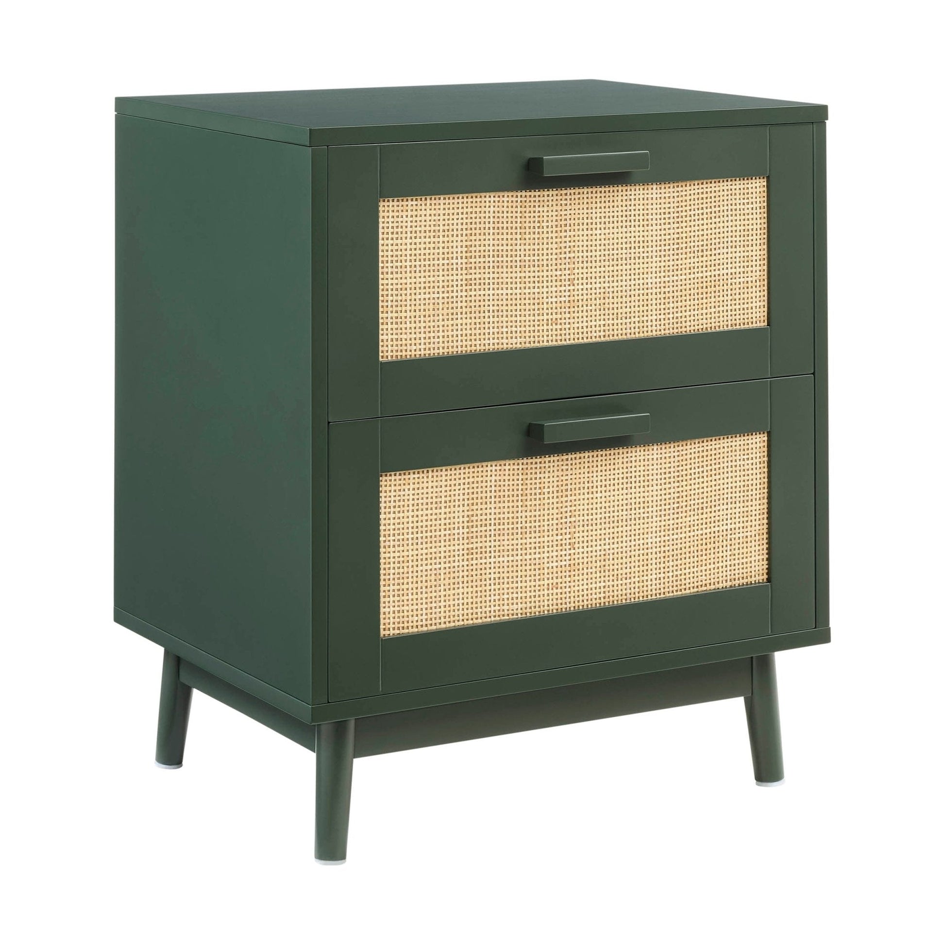 Isla 2 Drawer Bedside Table - Forest Green - DUSK