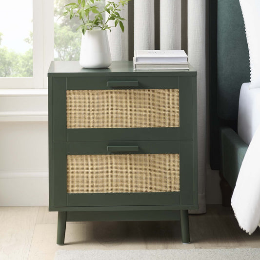 Isla 2 Drawer Bedside Table - Forest Green - DUSK