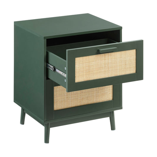 Isla 2 Drawer Bedside Table - Forest Green - DUSK