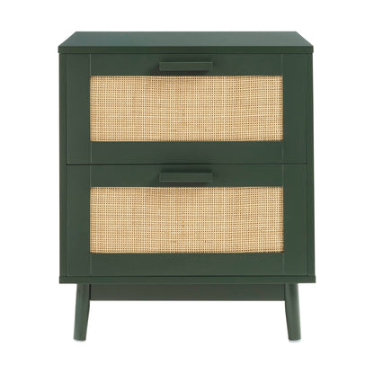 Isla 2 Drawer Bedside Table - Forest Green - DUSK