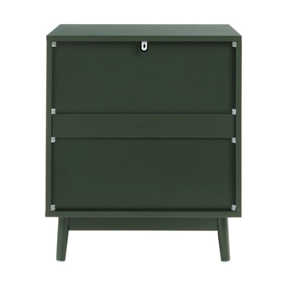 Isla 2 Drawer Bedside Table - Forest Green - DUSK