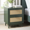 Isla 2 Drawer Bedside Table - Forest Green - DUSK