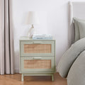 Isla 2 Drawer Bedside Table - Sage Green - DUSK