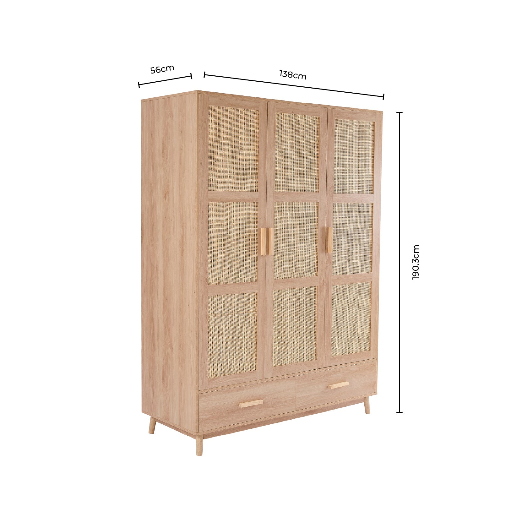 Isla 3 Door Wardrobe - Taupe - DUSK