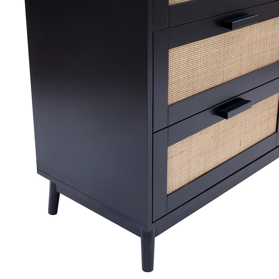 Isla 6 Drawer Chest - Black - DUSK