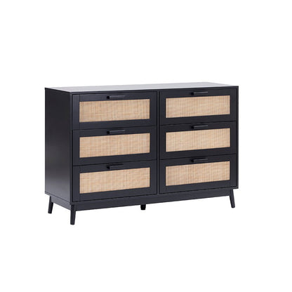 Isla 6 Drawer Chest - Black - DUSK