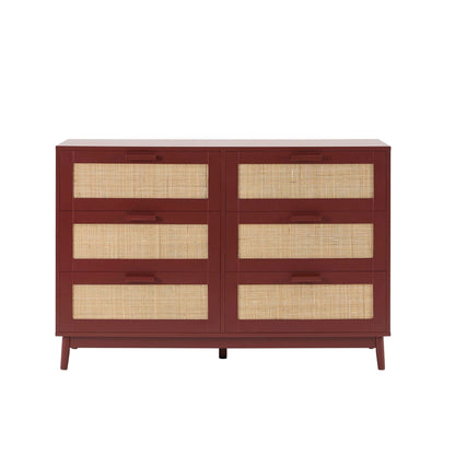 Isla 6 Drawer Chest - Burnt Red - DUSK