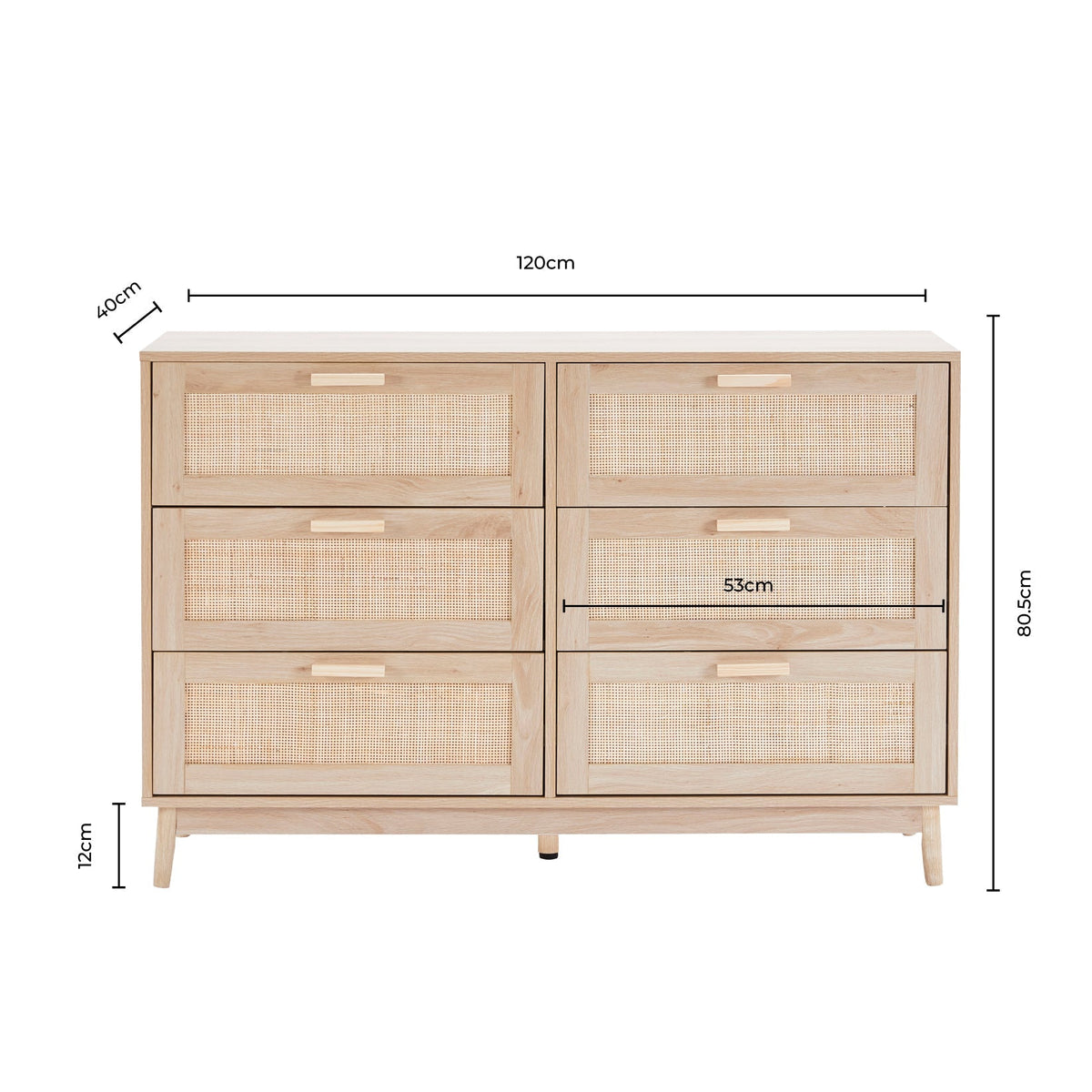 Isla 6 Drawer Chest - Burnt Red - DUSK