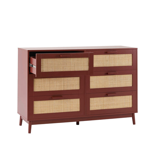 Isla 6 Drawer Chest - Burnt Red - DUSK