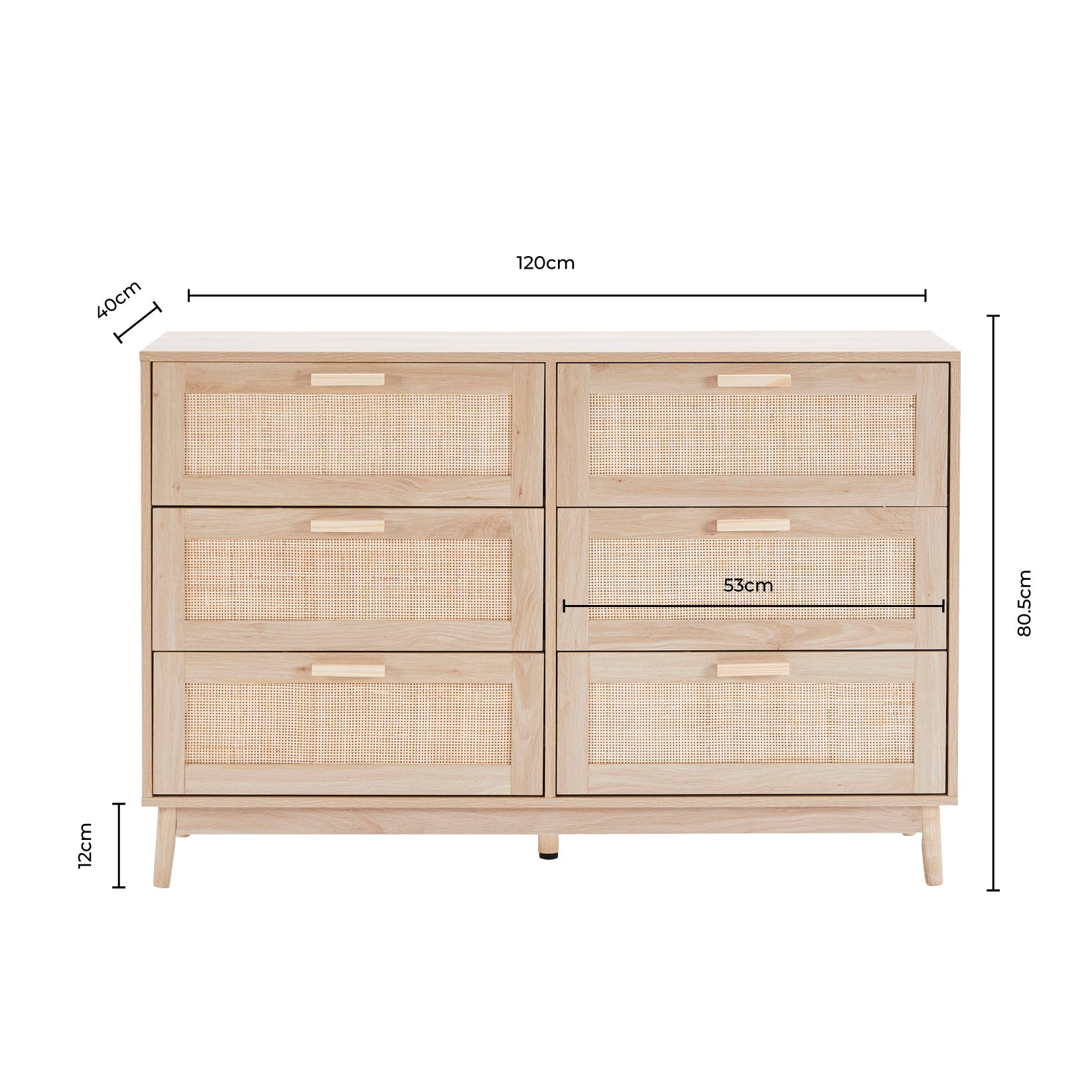 Isla 6 Drawer Chest - Natural - DUSK