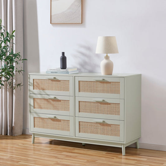 Isla 6 Drawer Chest - Sage Green - DUSK