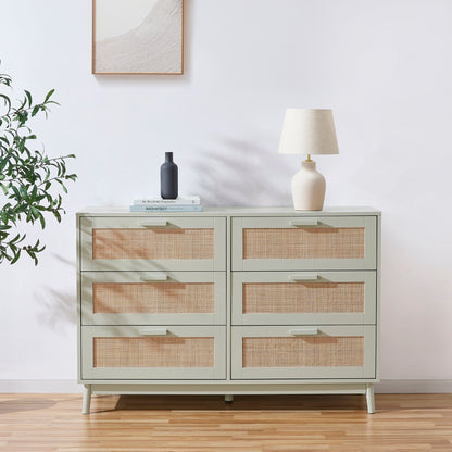 Isla 6 Drawer Chest - Sage Green - DUSK