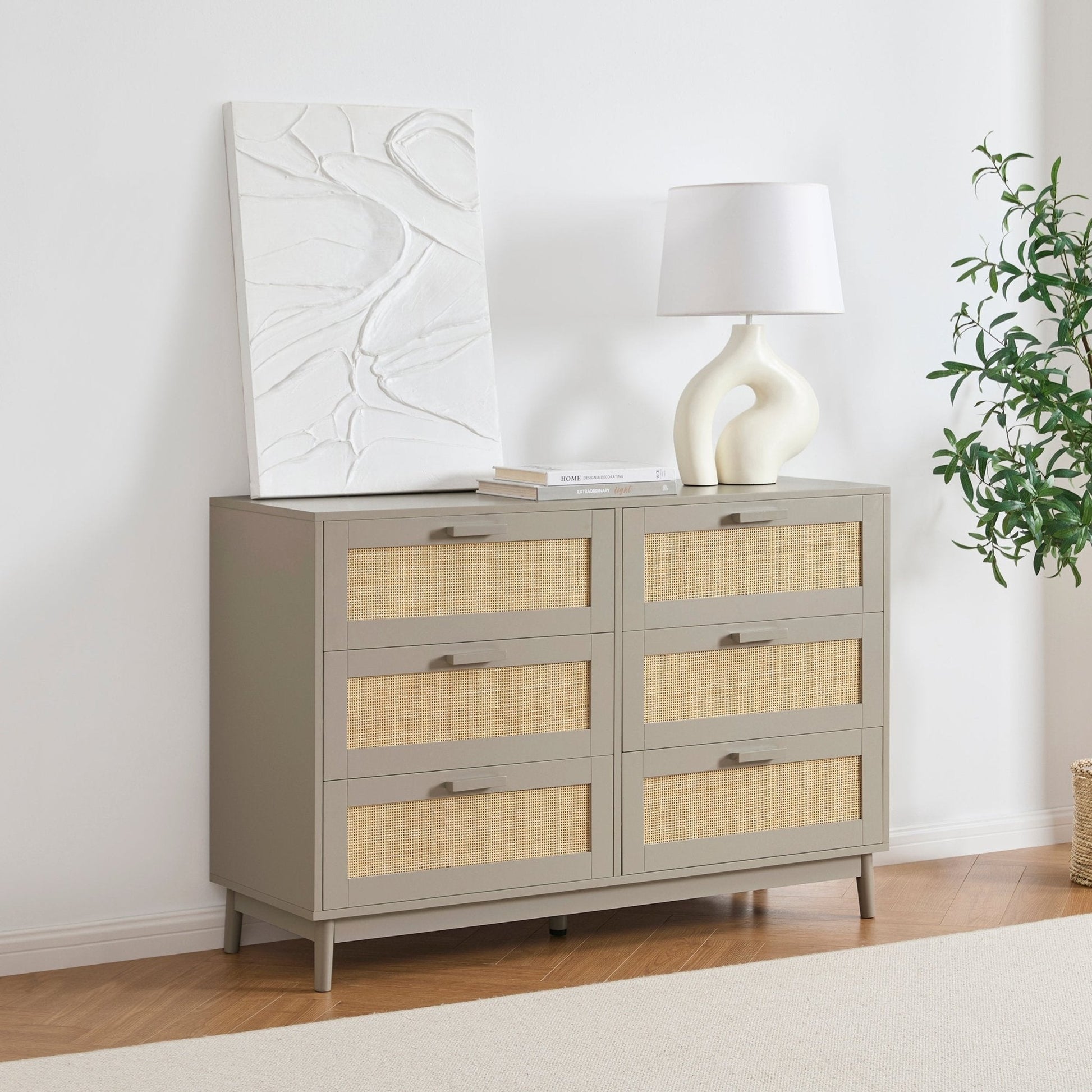 Isla 6 Drawer Chest - Taupe - DUSK