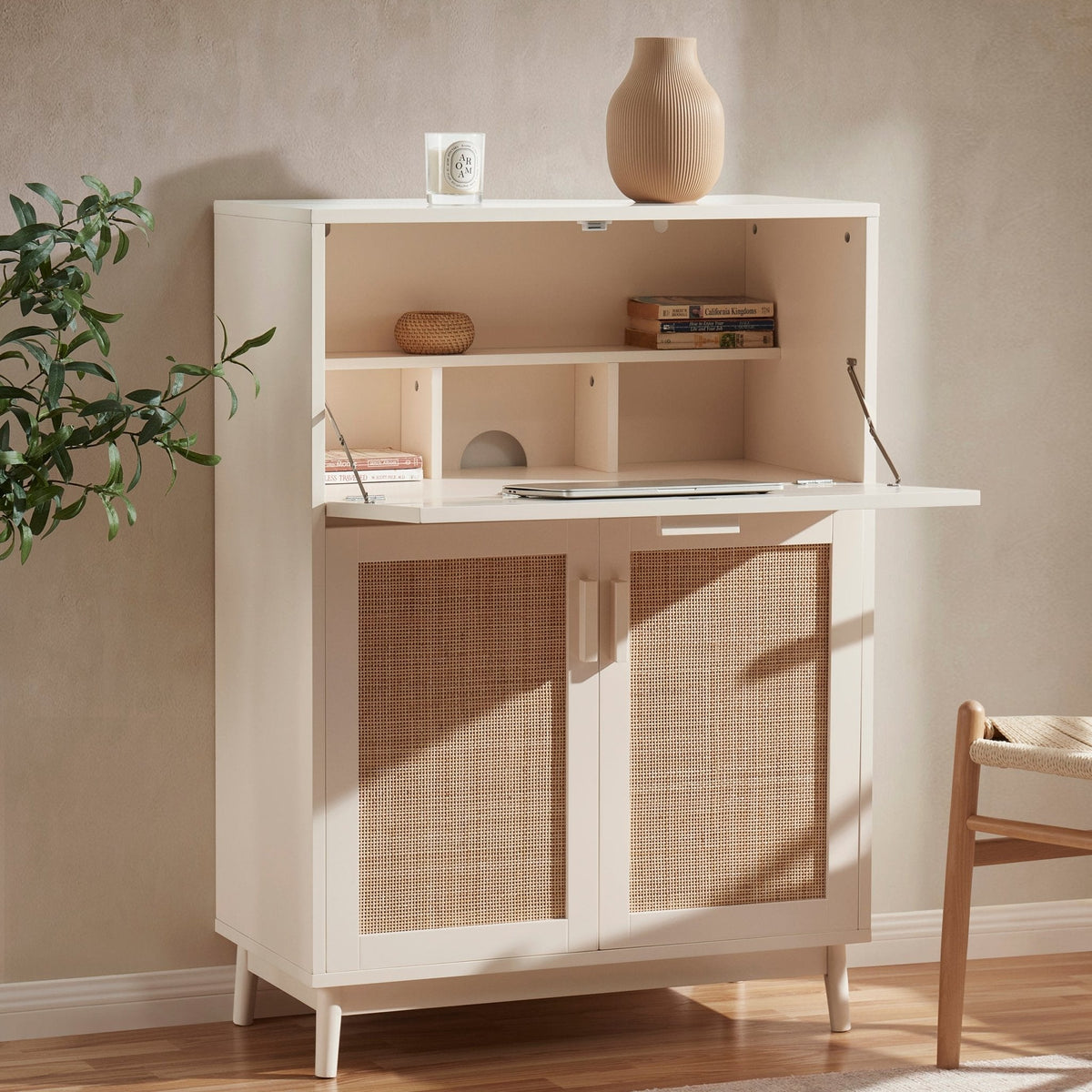 Isla Hideaway Desk - Cream - DUSK