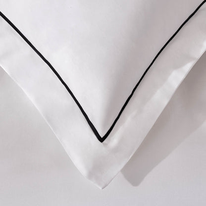 Islington 300 Thread Count Embroidered Duvet Cover - White/Black - DUSK
