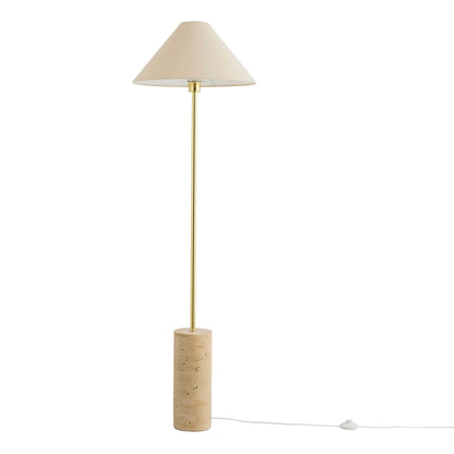 Ivy Marble Effect Floor Lamp - Satin Brass - DUSK