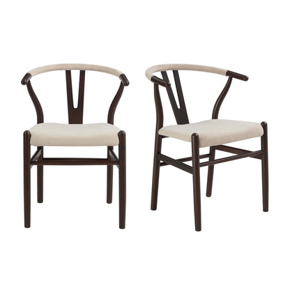 Jade Set of 2 Dining Chairs - Chenille Oatmeal - DUSK