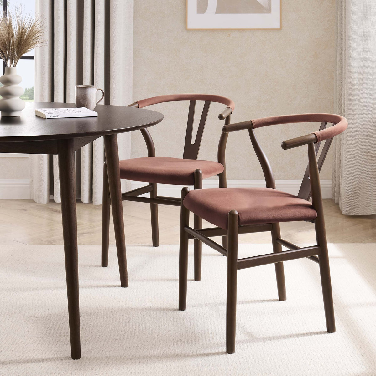 Jade Set of 2 Dining Chairs - Mauve - DUSK