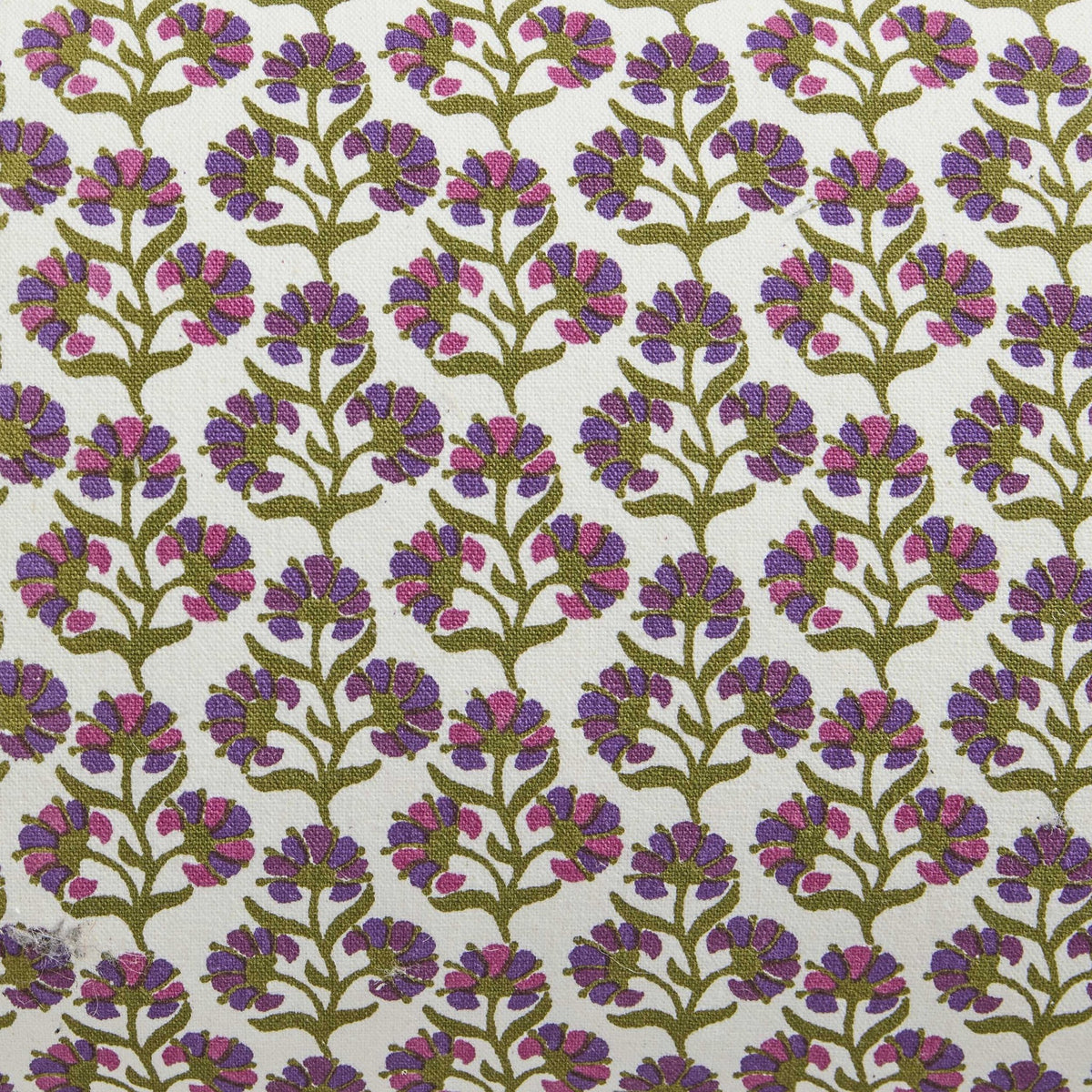 Julia 100% Cotton Box Pleat Edge Printed Cushion Cover - Purple/Green - DUSK