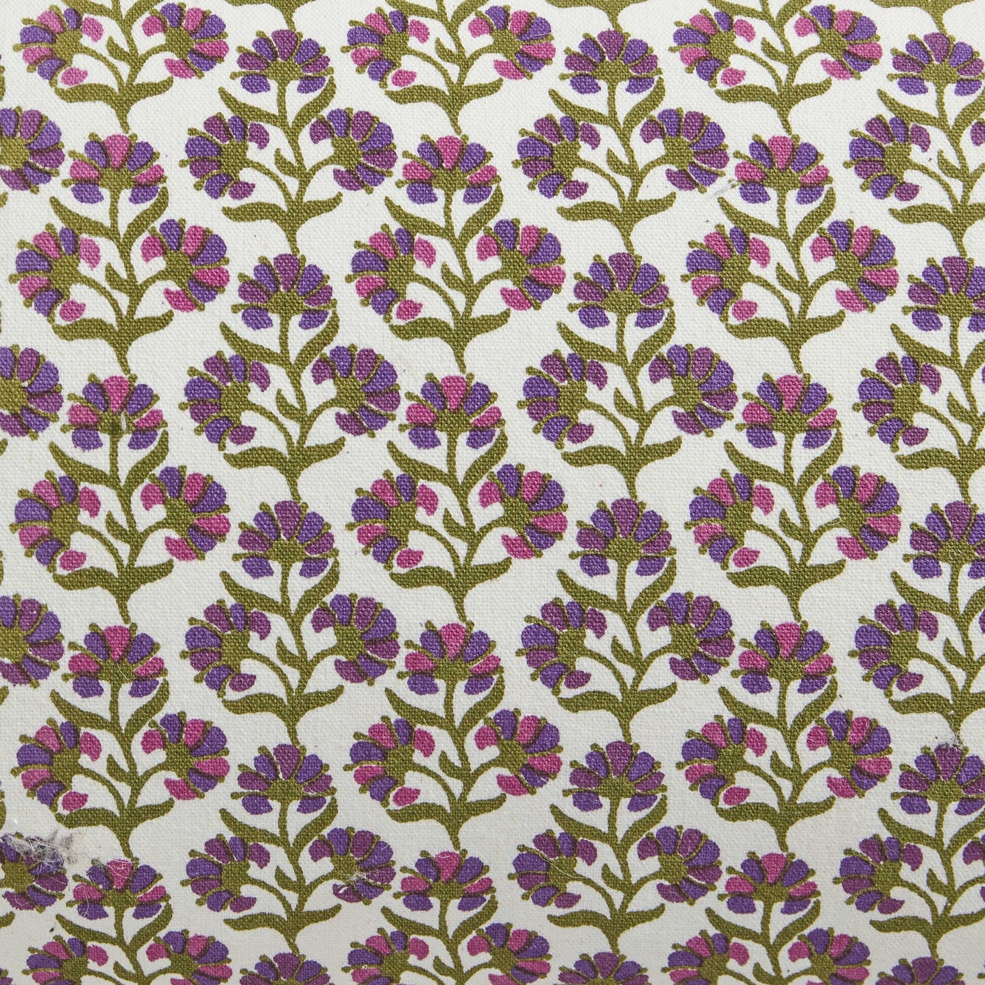 Julia 100% Cotton Box Pleat Edge Printed Sofa Cushion Cover - Purple/Green - DUSK