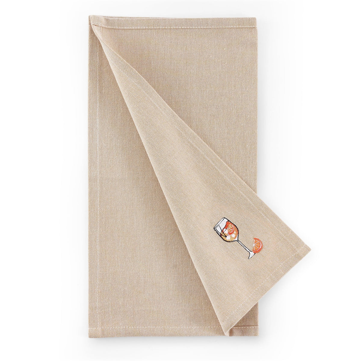 Julio Drink Embroidered Set of 4 Napkins - Natural - DUSK