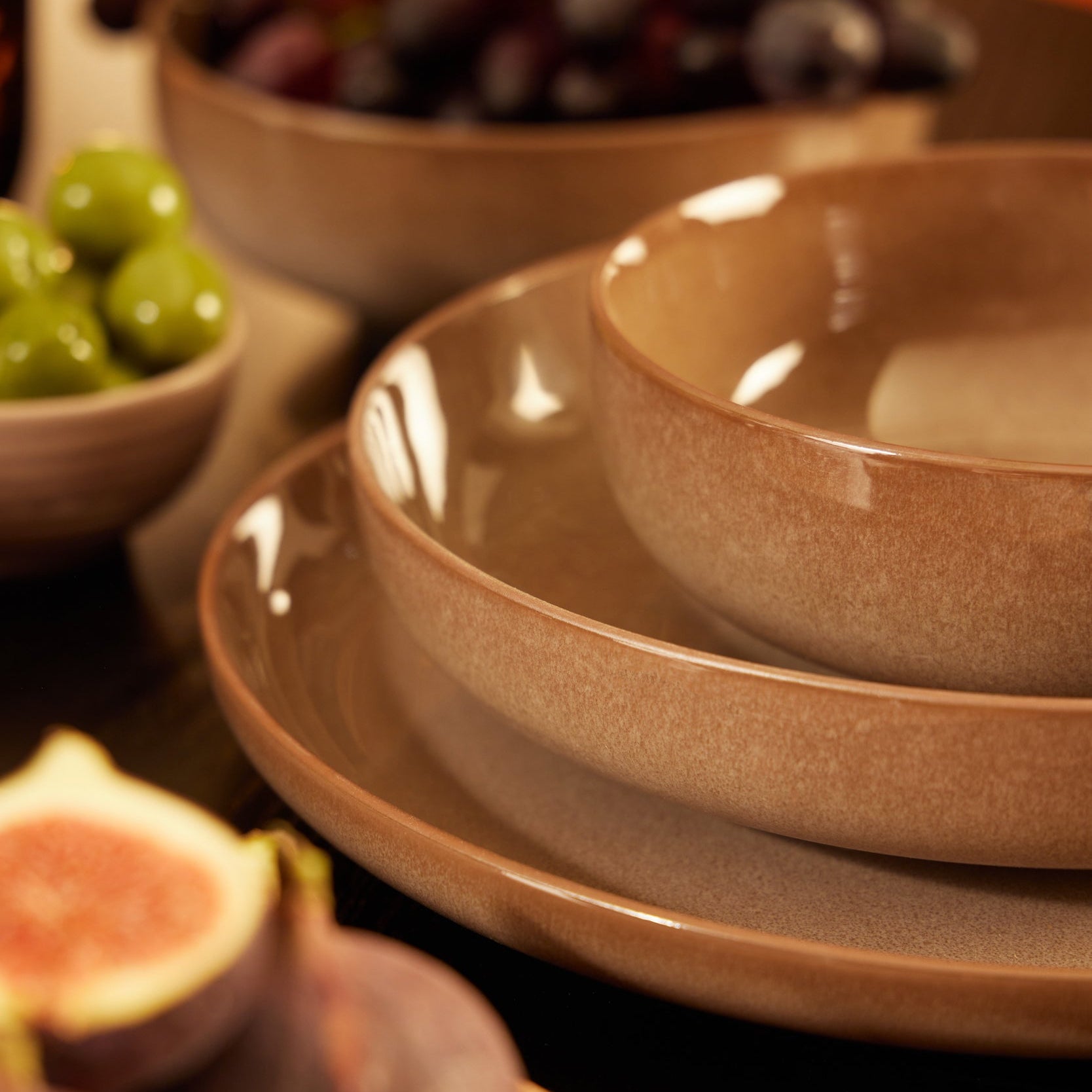 Juniper 12 Piece Dinner Set - Mocha - DUSK