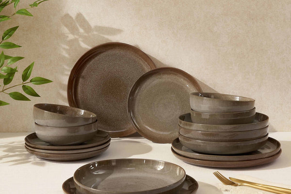 Juniper 16 Piece Dinner Set - Mocha - DUSK