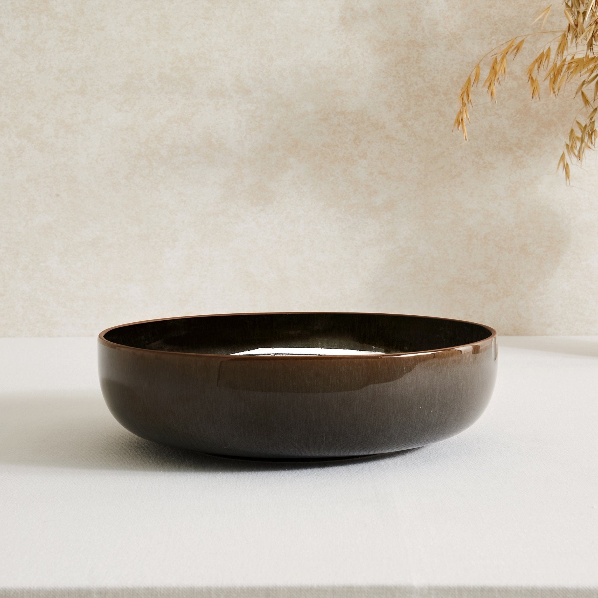 Juniper Reactive Glaze Serving Bowl - Grey/Blue - DUSK