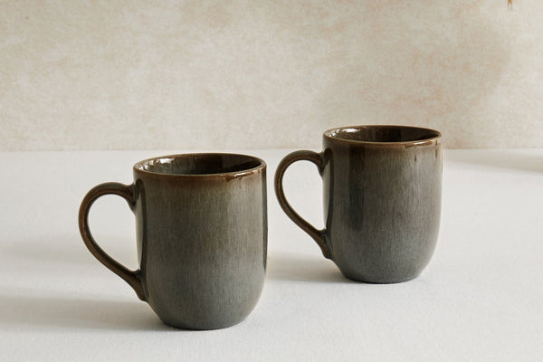 Juniper Reactive Glaze Set of 2 Mugs - Grey/Blue - DUSK