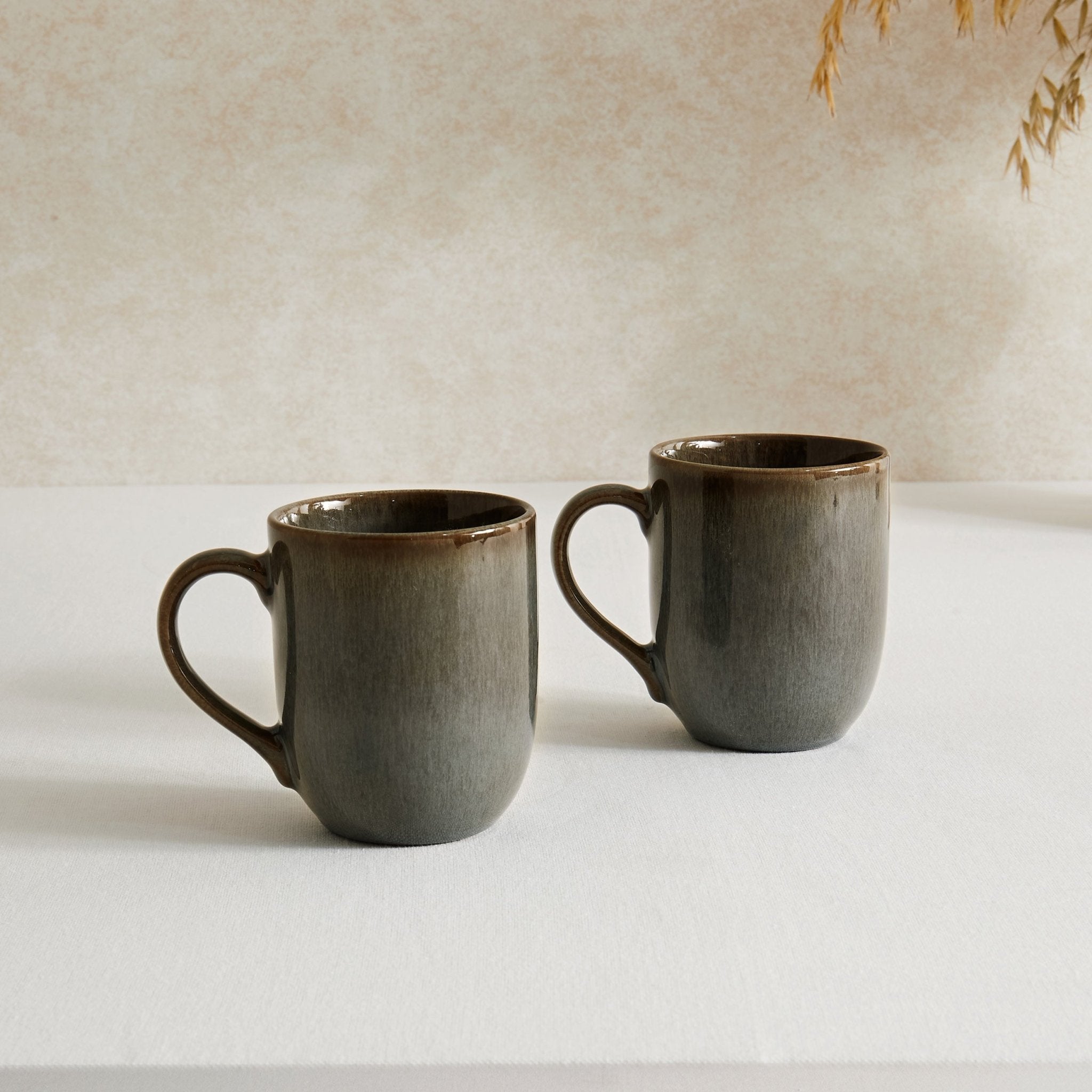 Juniper Reactive Glaze Set of 2 Mugs - Grey/Blue - DUSK